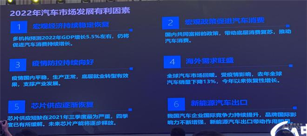中国汽车工业协会预测：2022年中国新车销售量将达2750万辆